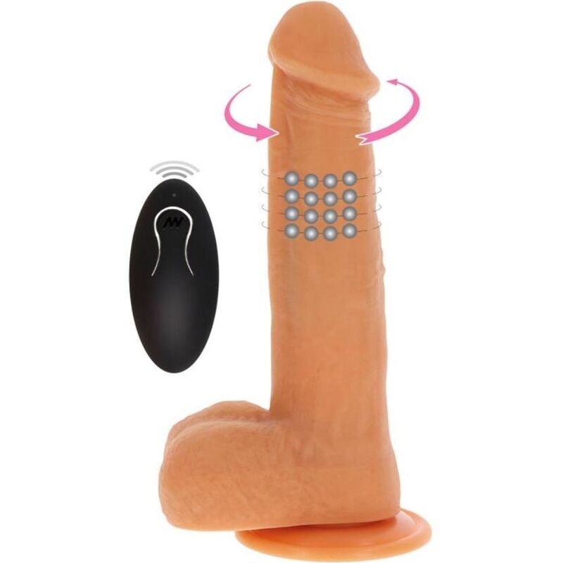 GET REAL - PELLE DILDO VIBRANTE CON PERLINE ROTANTI