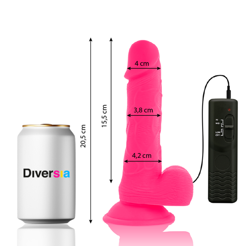 DIVERSIA - DILDO VIBRANTE FLESSIBILE 20,5 CM - ROSA