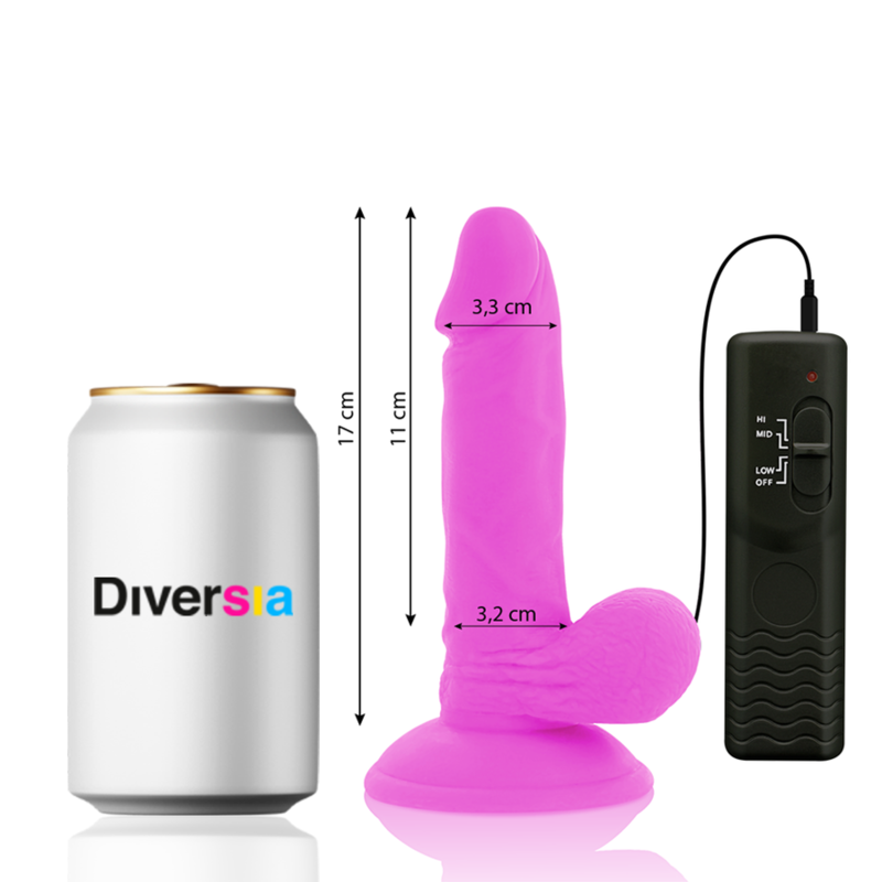 DIVERSIA - DILDO VIBRANTE FLESSIBILE 17 CM - VIOLA