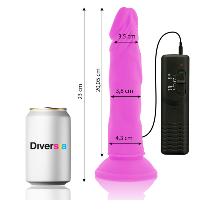 DIVERSIA - DILDO VIBRANTE FLESSIBILE 23 CM - VIOLA