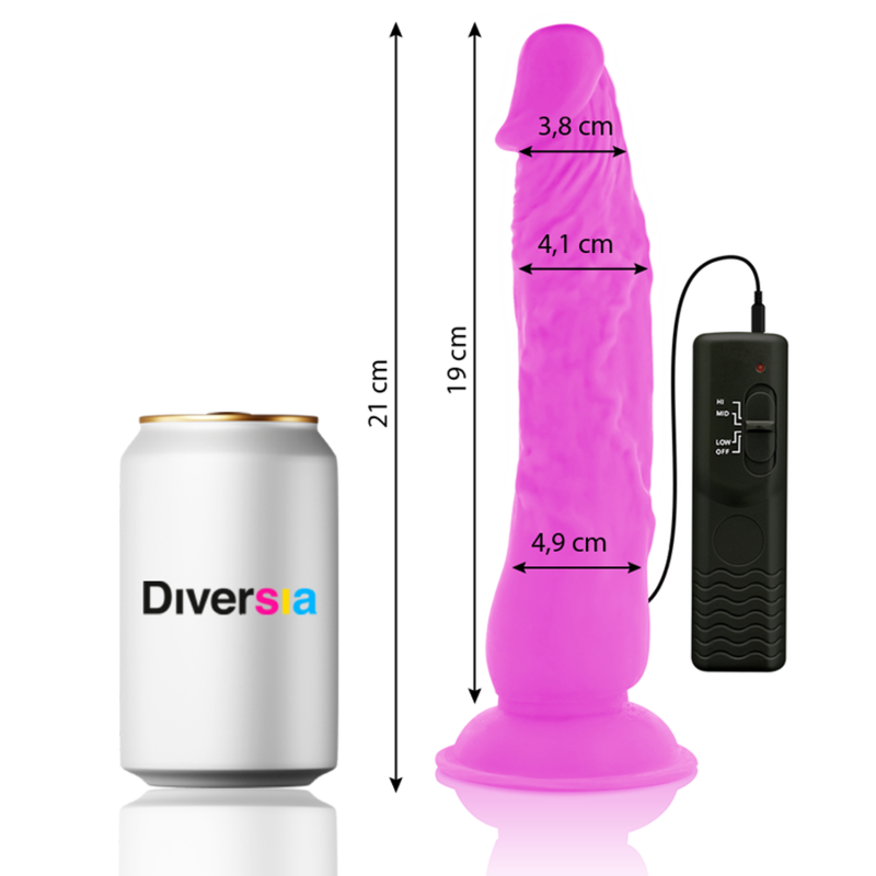 DIVERSIA - DILDO VIBRANTE FLESSIBILE 21 CM - VIOLA