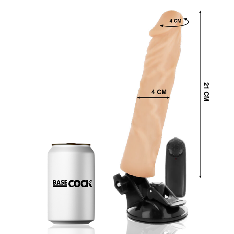 BASECOCK - VIBRATORE REALISTICO TELECOMANDO NATURALE 21 CM -O- 4 CM